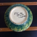 Bowl vase Paul Fouillen Quimper earthenware floral decoration, french hand painted