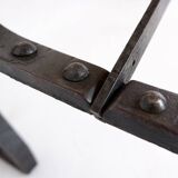 Industrial Bistro Table in Wood and Wrought Iron -