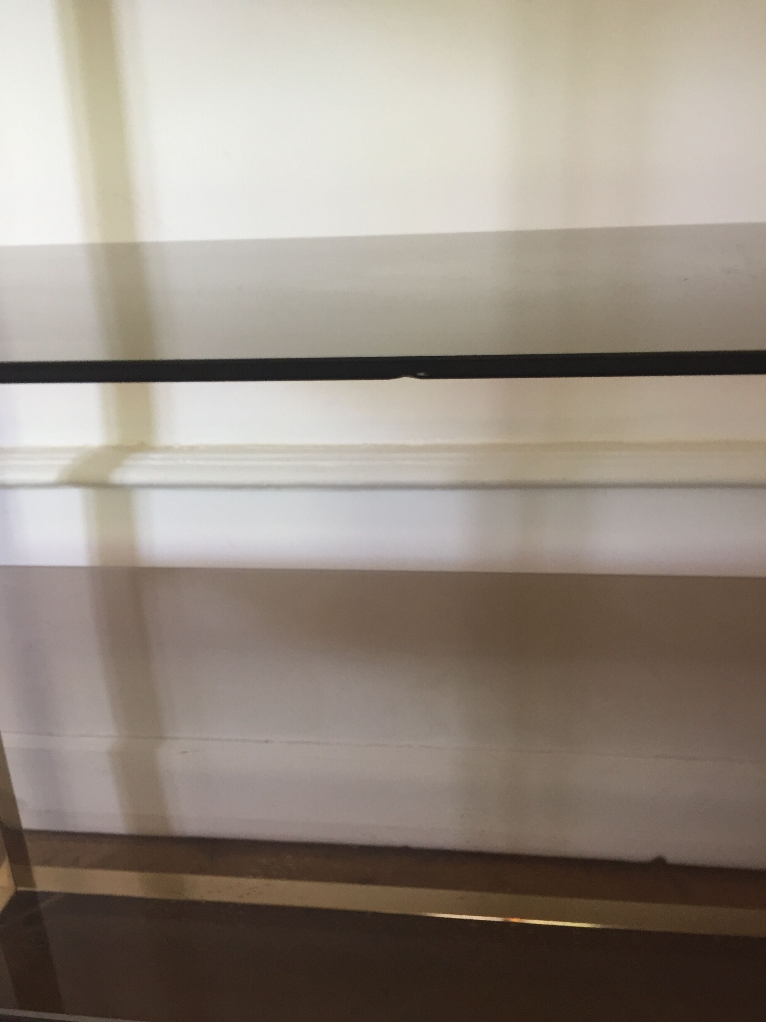 Pair of consoles brass shelves and smoked glass design Roche Bobois