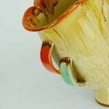 Art déco vase 1930s ceramic dumler breiden drip glaze double handle