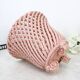 Small vintage handmade plant pot in pink woven ceramic