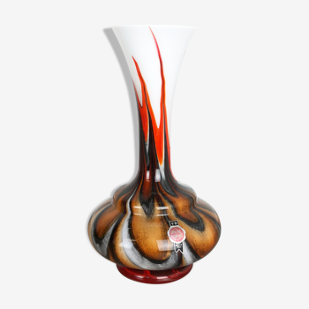 rare Extra Large Vintage Pop Art Opaline Florence glass Vase Design, Italy