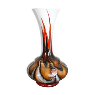rare Extra Large Vintage Pop Art Opaline Florence glass Vase Design, Italy