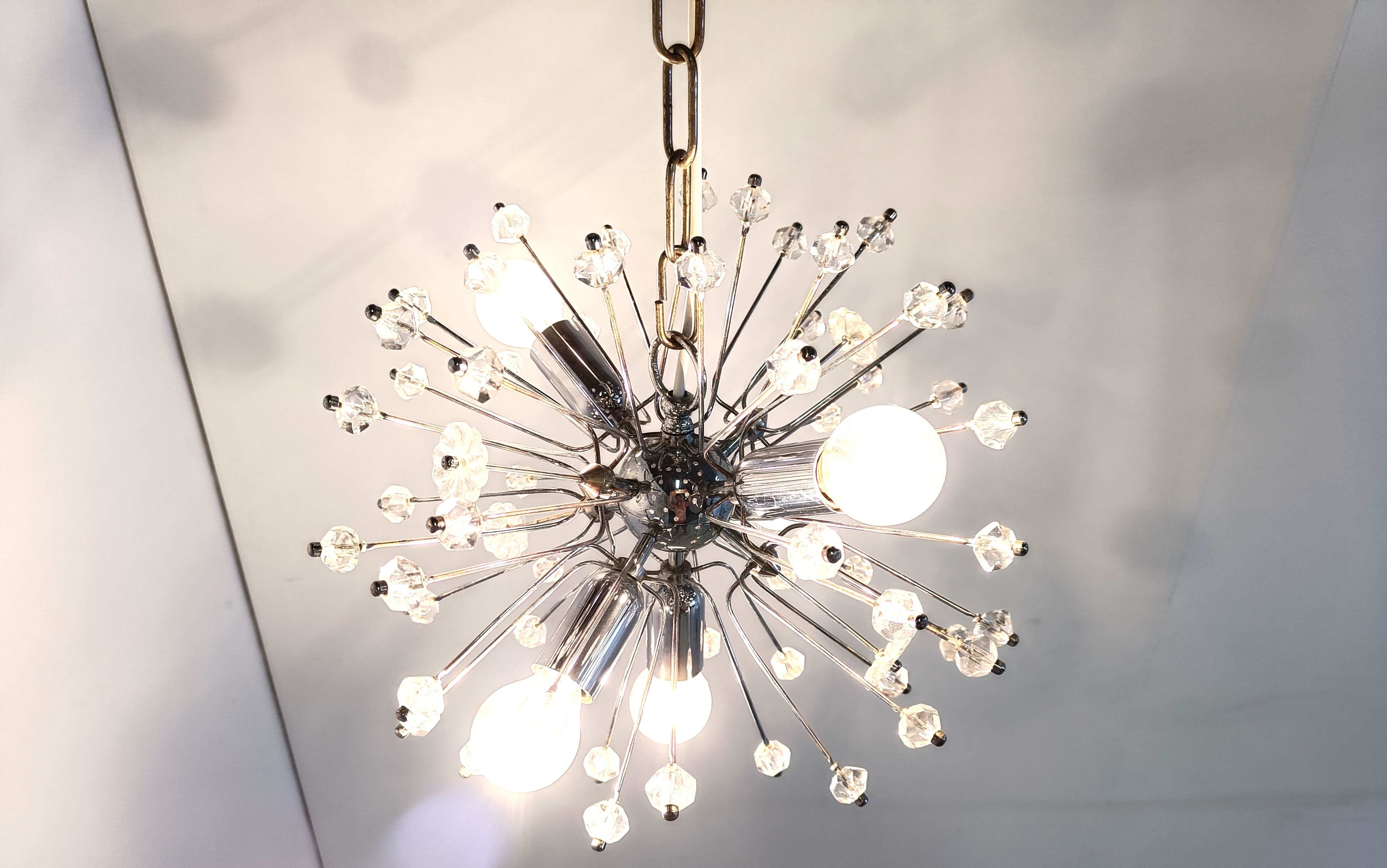 Mid century glass sputnik chandelier by Emil Stejnar, 1970s