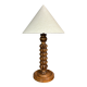 Brutalist Wood Turned Table Lamp in the style of Charles Dudouyt, 1950s