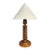 Brutalist Wood Turned Table Lamp in the style of Charles Dudouyt, 1950s