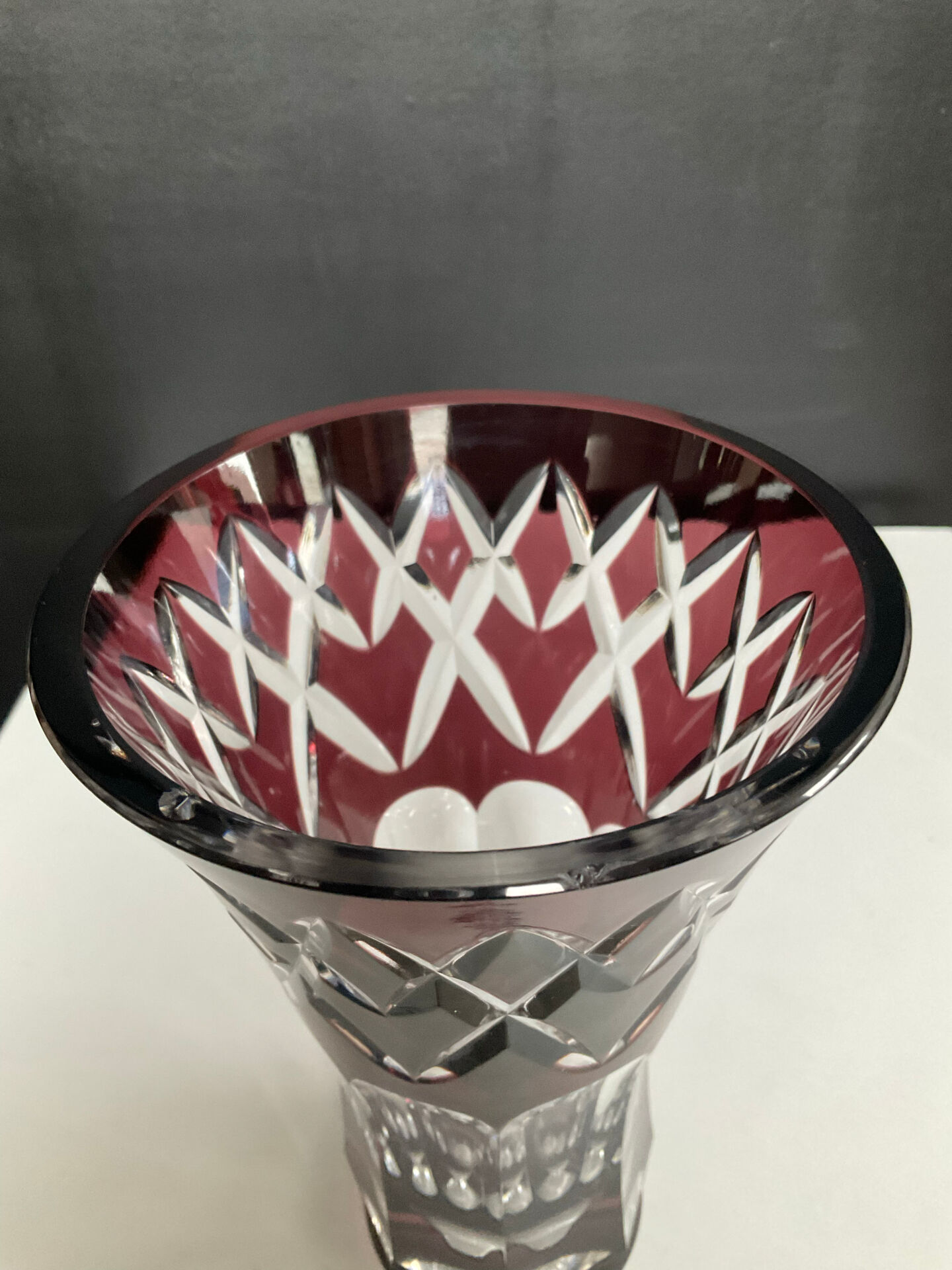 Vintage crystal vase from Val St Lambert