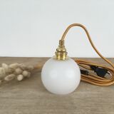 Vintage opaline golden thread walking lamp