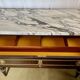 Large Louis XVI style chest of drawers, marble top.