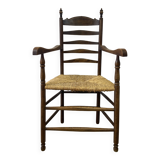 Old straw armchair