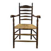 Old straw armchair