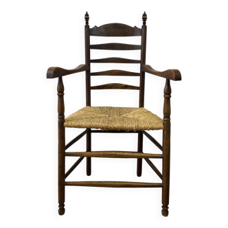 Fauteuil paillé ancien