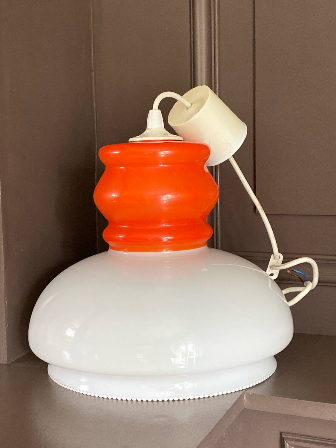 Vintage opaline pendant light