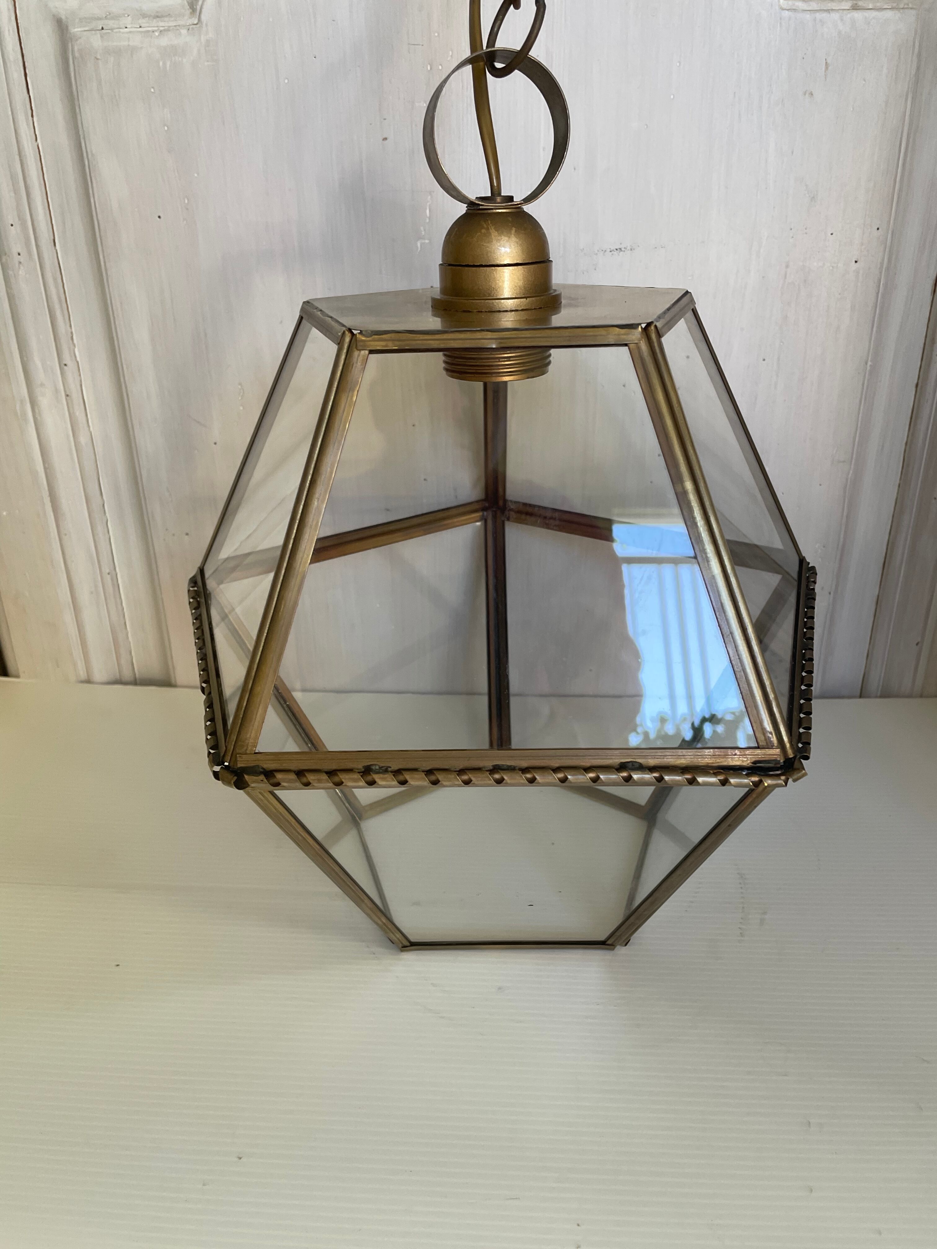 Brass lantern suspension