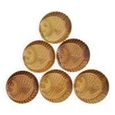 Assiettes vintages, Poissons en barbotine