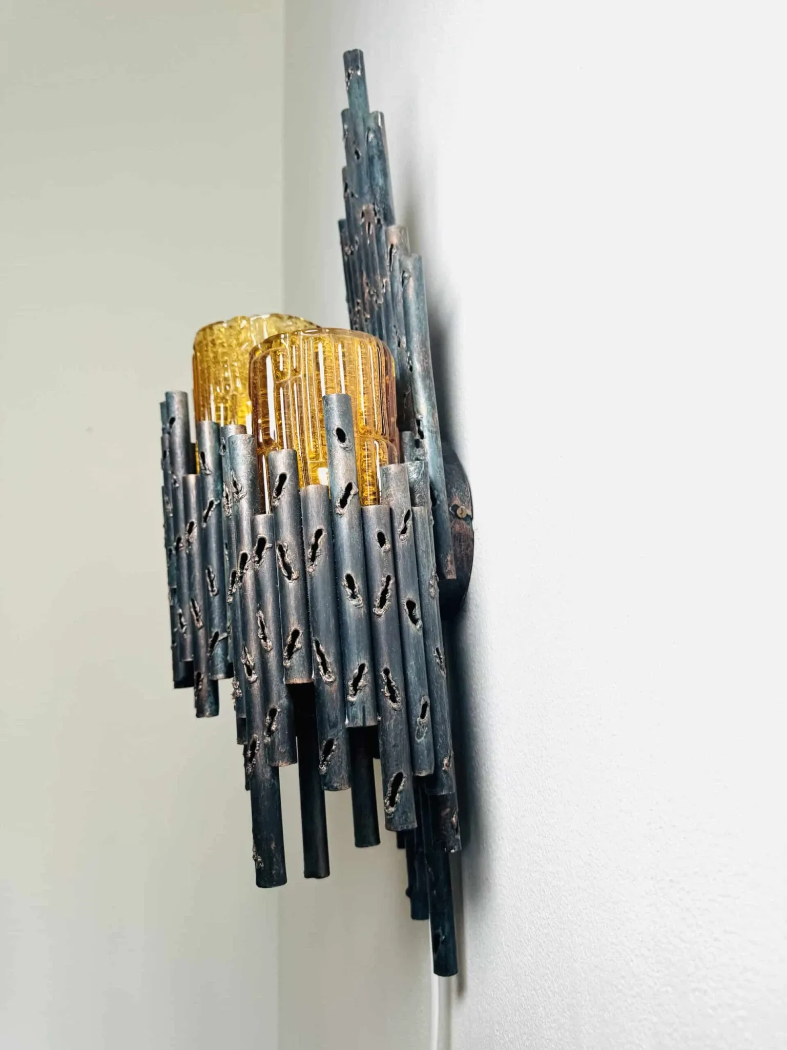 Lampe murale brutaliste par Marcel Fantoni, Italie, années 1960.