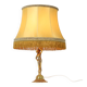 Vintage Table Lamp Female Figure Brass and Onyx Marble