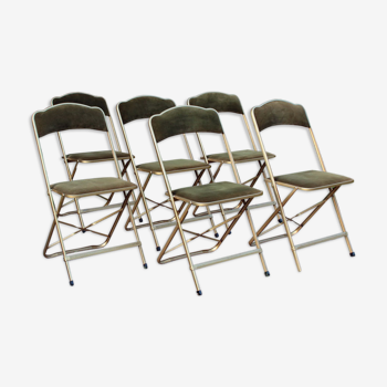 Série de 6 chaises pliantes vintage