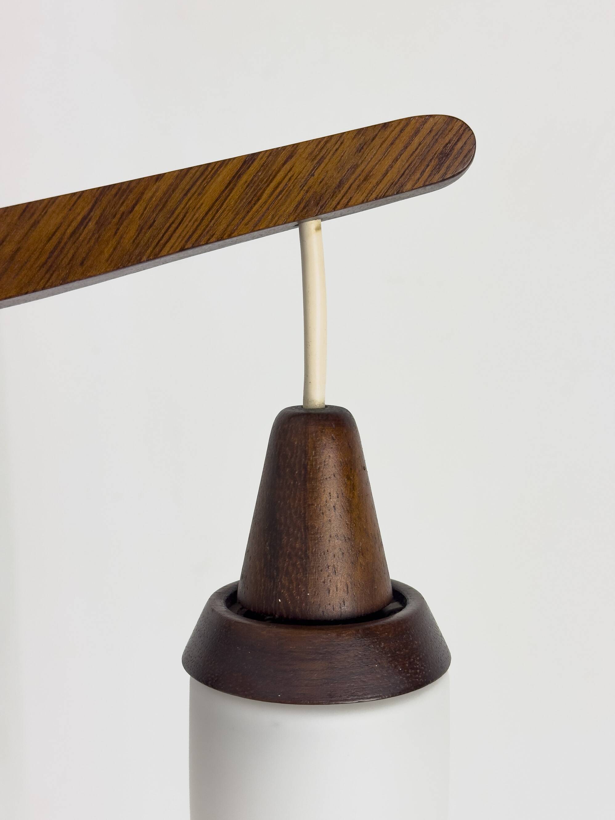 Wall light in teak and opaline glass, 1960s