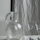 Large blown glass carafe with ice cube compartment Biot