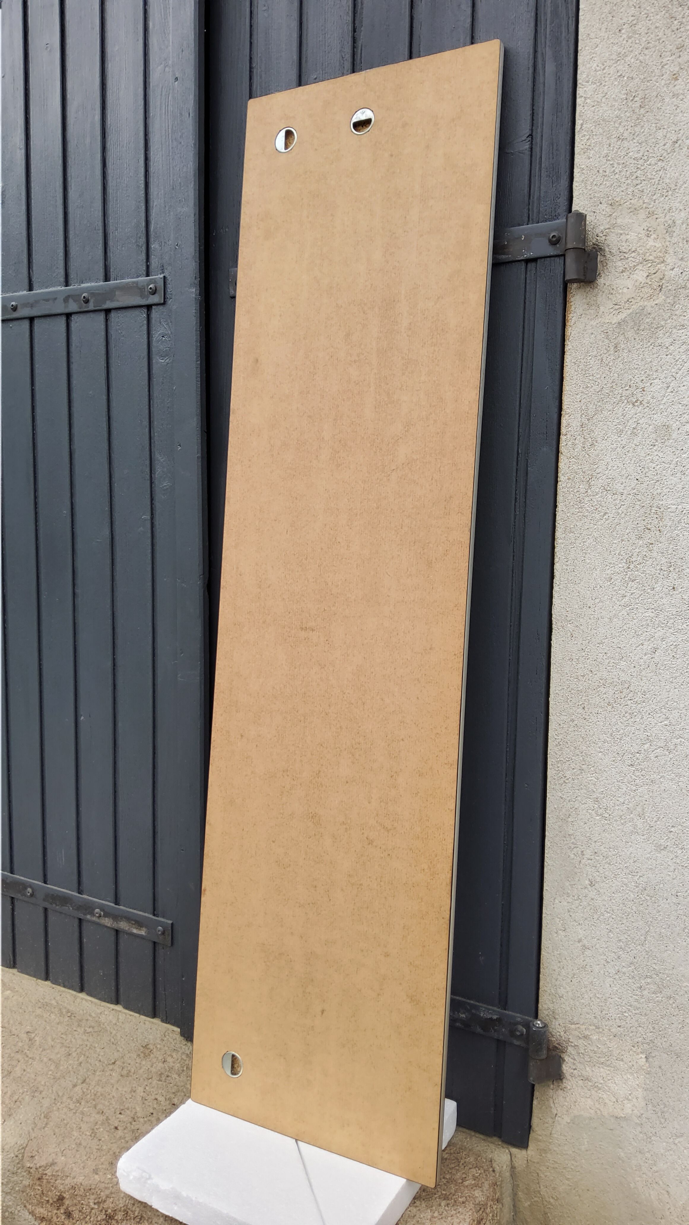 Large mirror mirror rear-view mirror of the 70s 36x136cm