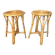 Pair of rattan stools