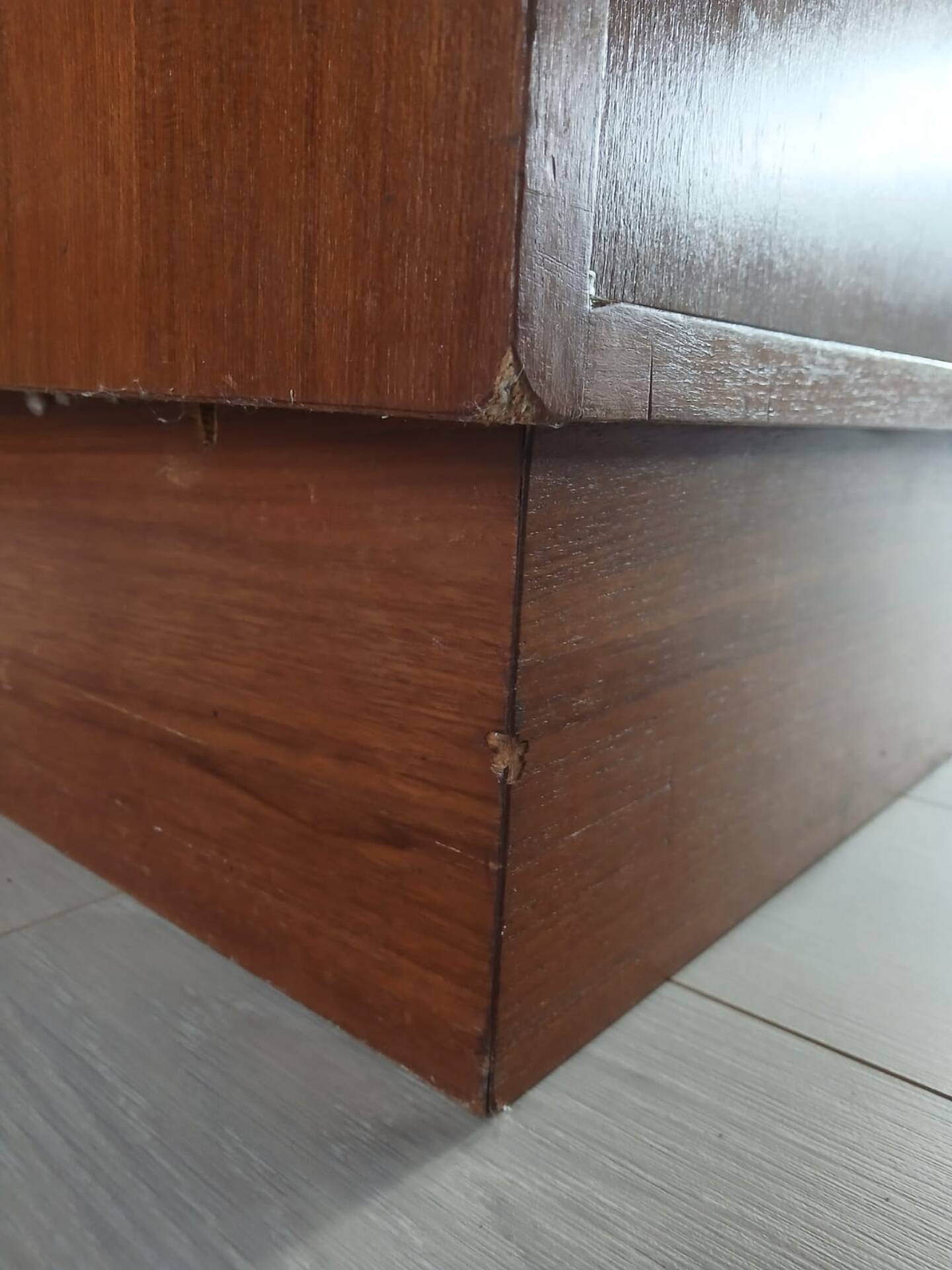 Large modular vintage sideboard in wood – 1960s/70s – 248 cm