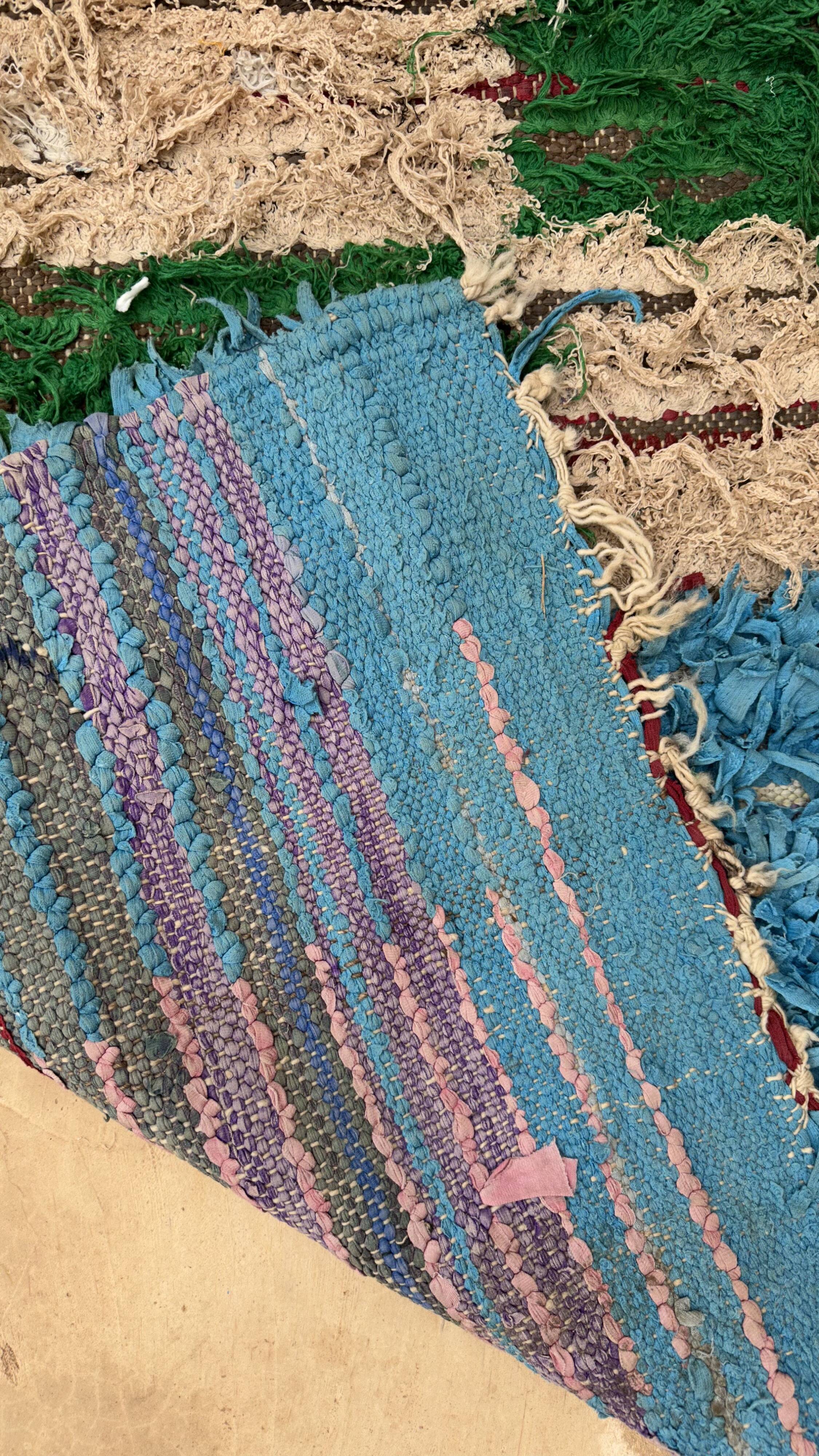 Colorful Boucherouite Moroccan rug - 80 x 170 cm