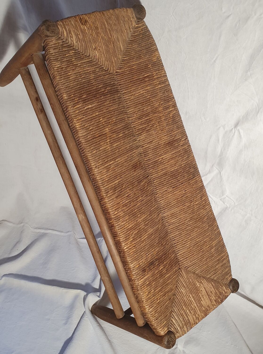 Wood and straw bench