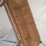 Wood and straw bench