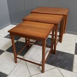 Teak nesting table set by Toften Denmark 1970s