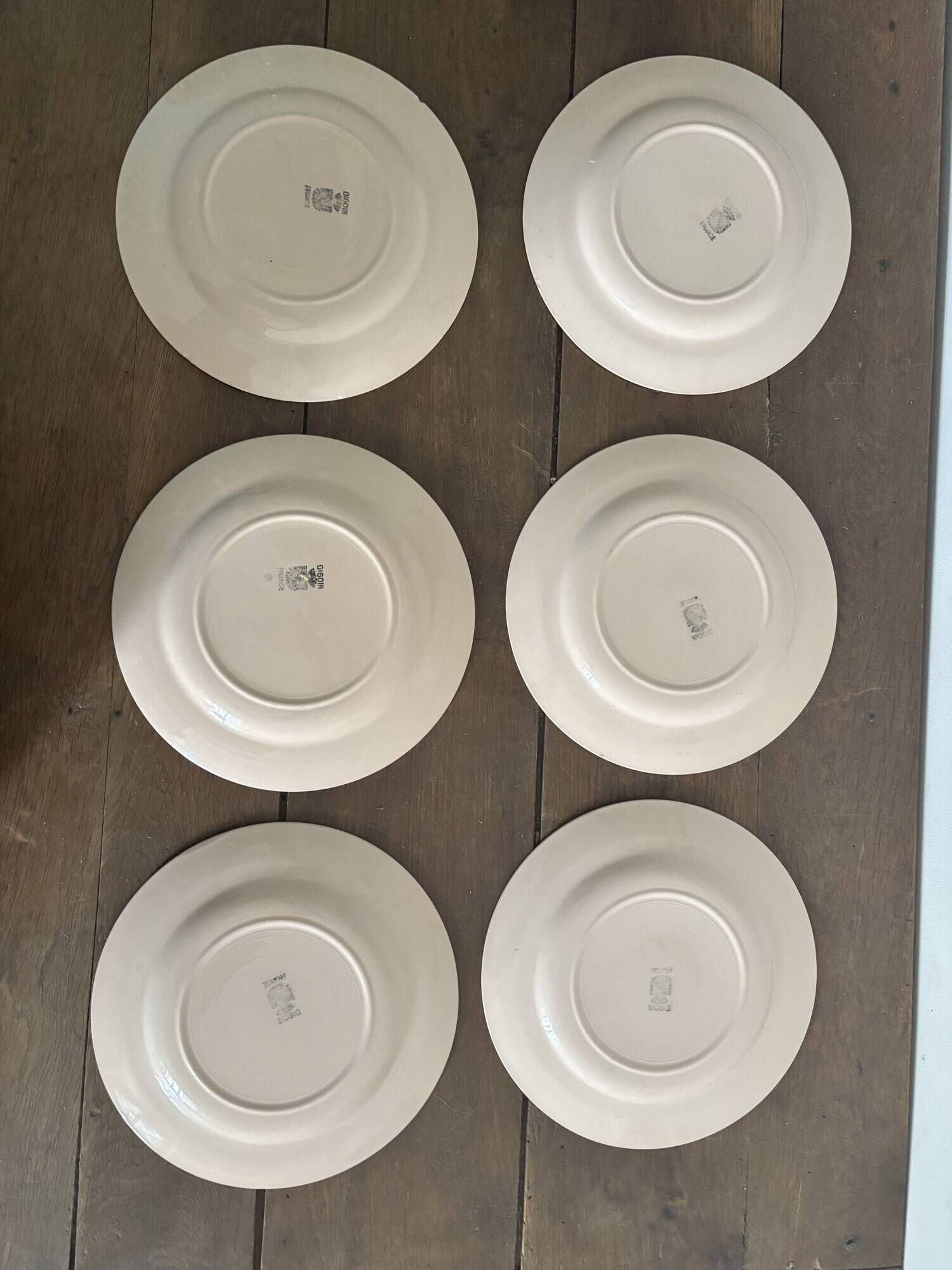 Set of 12 vintage plates Digoin Sarreguemines – Powder pink