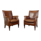 Ensemble de deux fauteuils en cuir vintage Delft