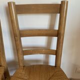 Ensemble de quatre chaises paillées