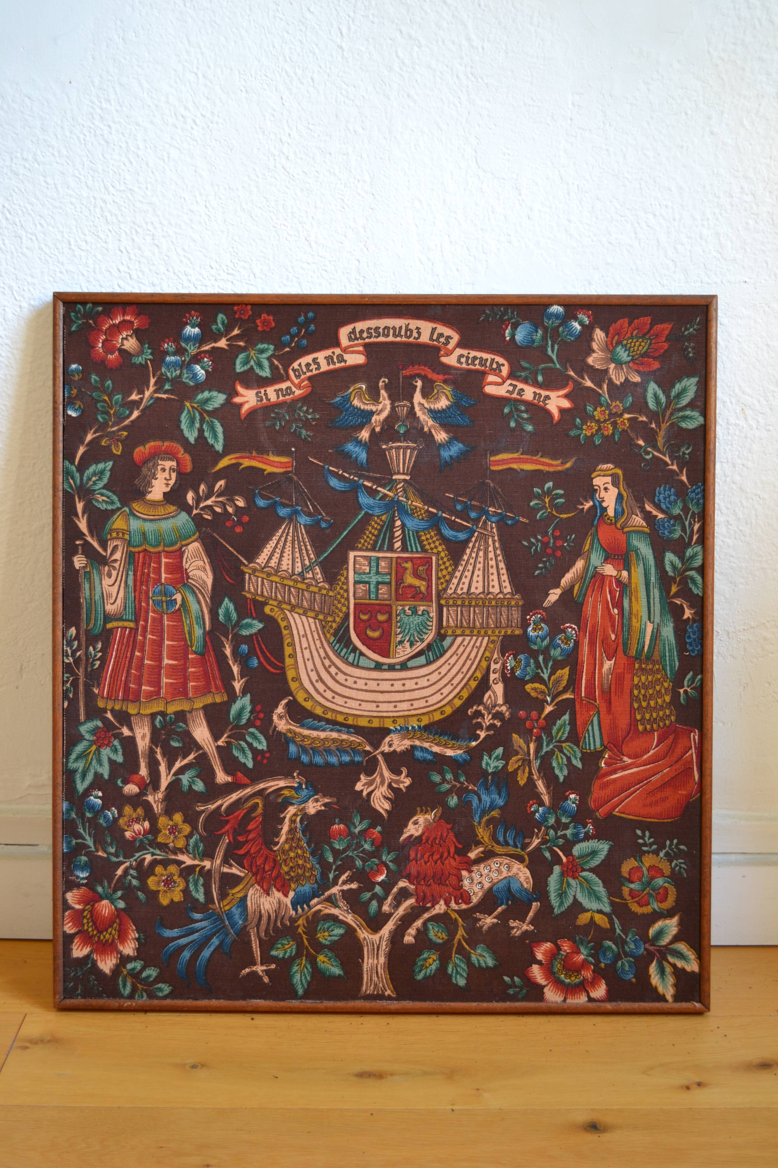 Vintage tapestry in the style of the Middle Ages
