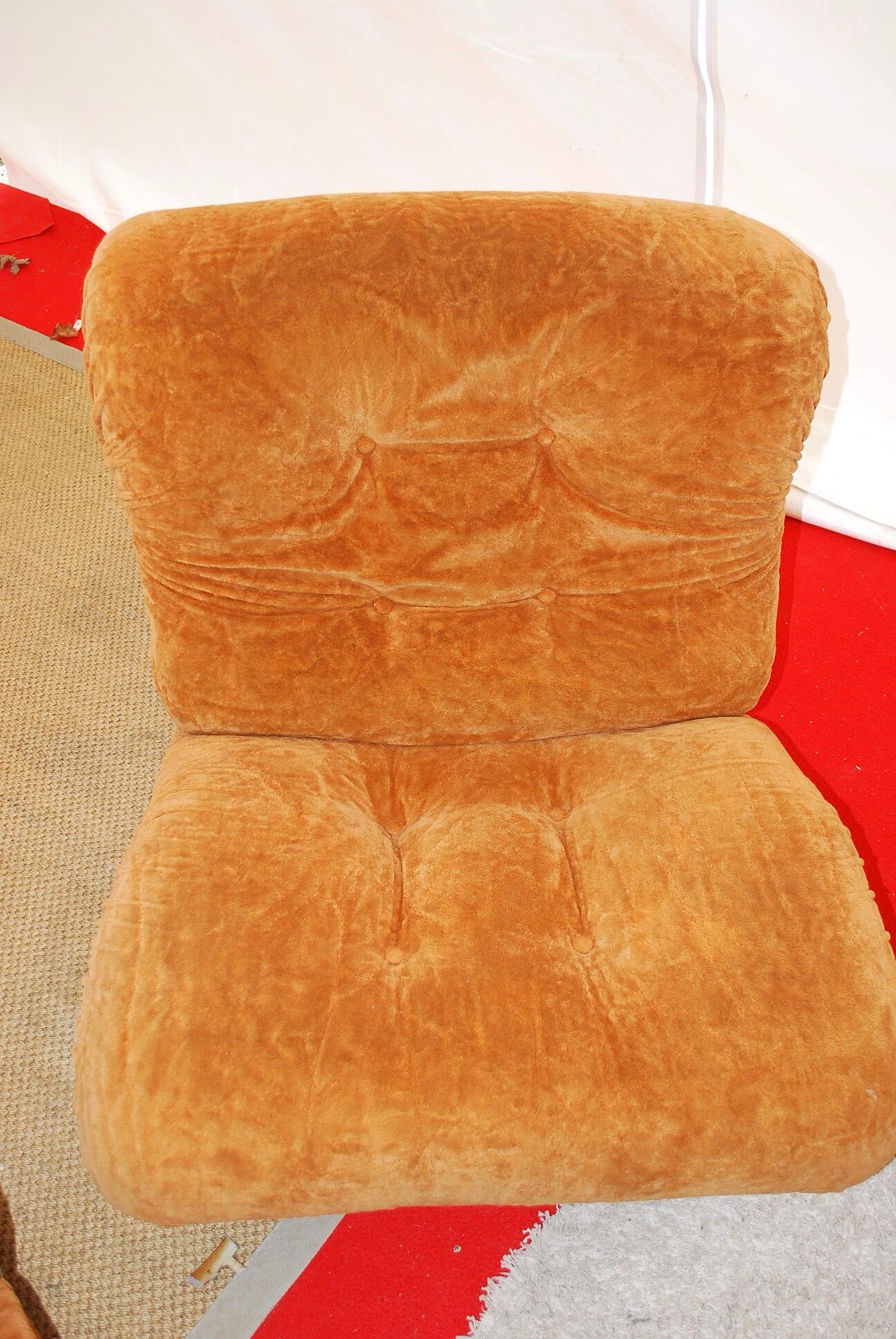 4 vintage armchairs and vintage pouf
