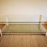 Italian travertine, perspex and glass coffee table, circa 1970