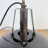 Industrial french black enamel pendant lamp from mazda, 1960s