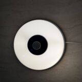 Vintage glass blue and white wall lamp sconce , 1970s