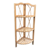 Folding wooden corner shelf