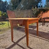 Solid wood table with side drawers