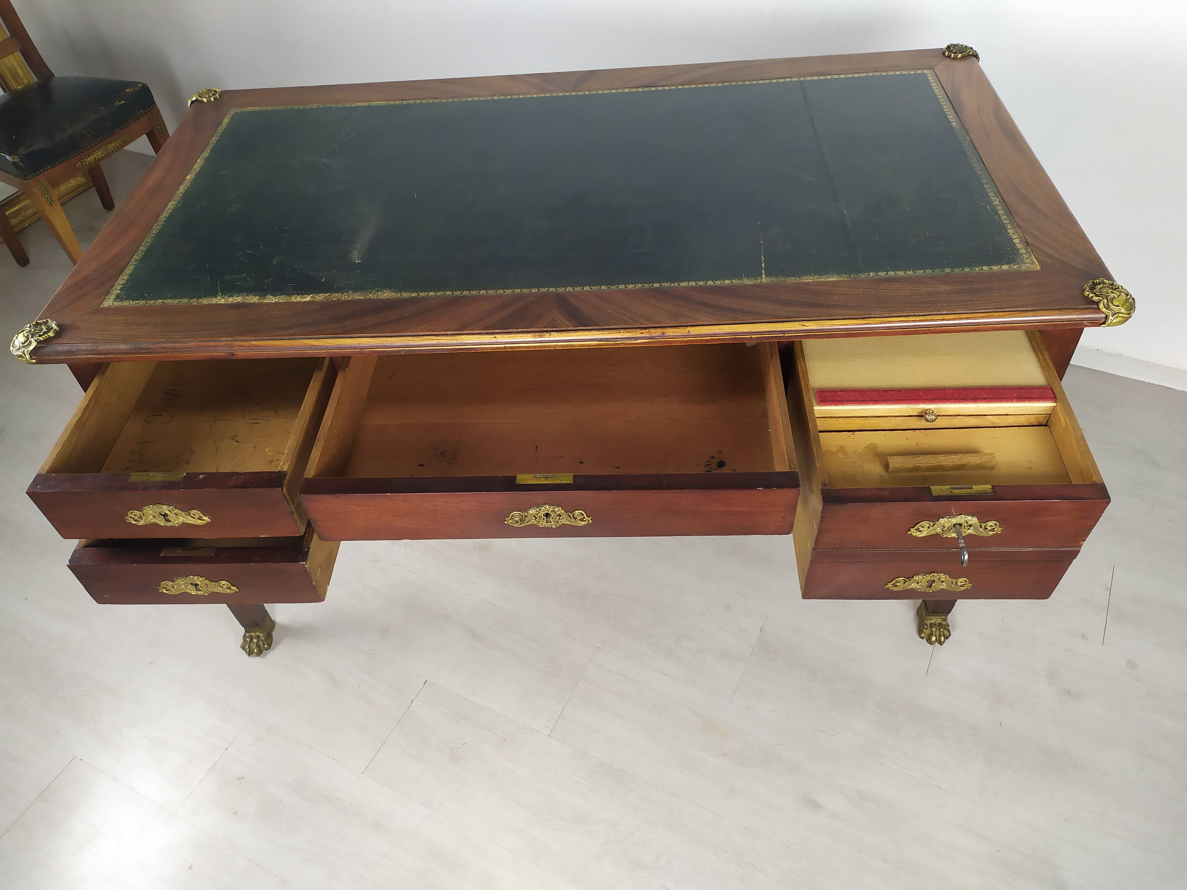 Empire-style desk and chairs