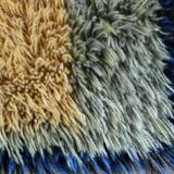 Tapis Rya suédois vintage en laine tissé à la main, années 1970