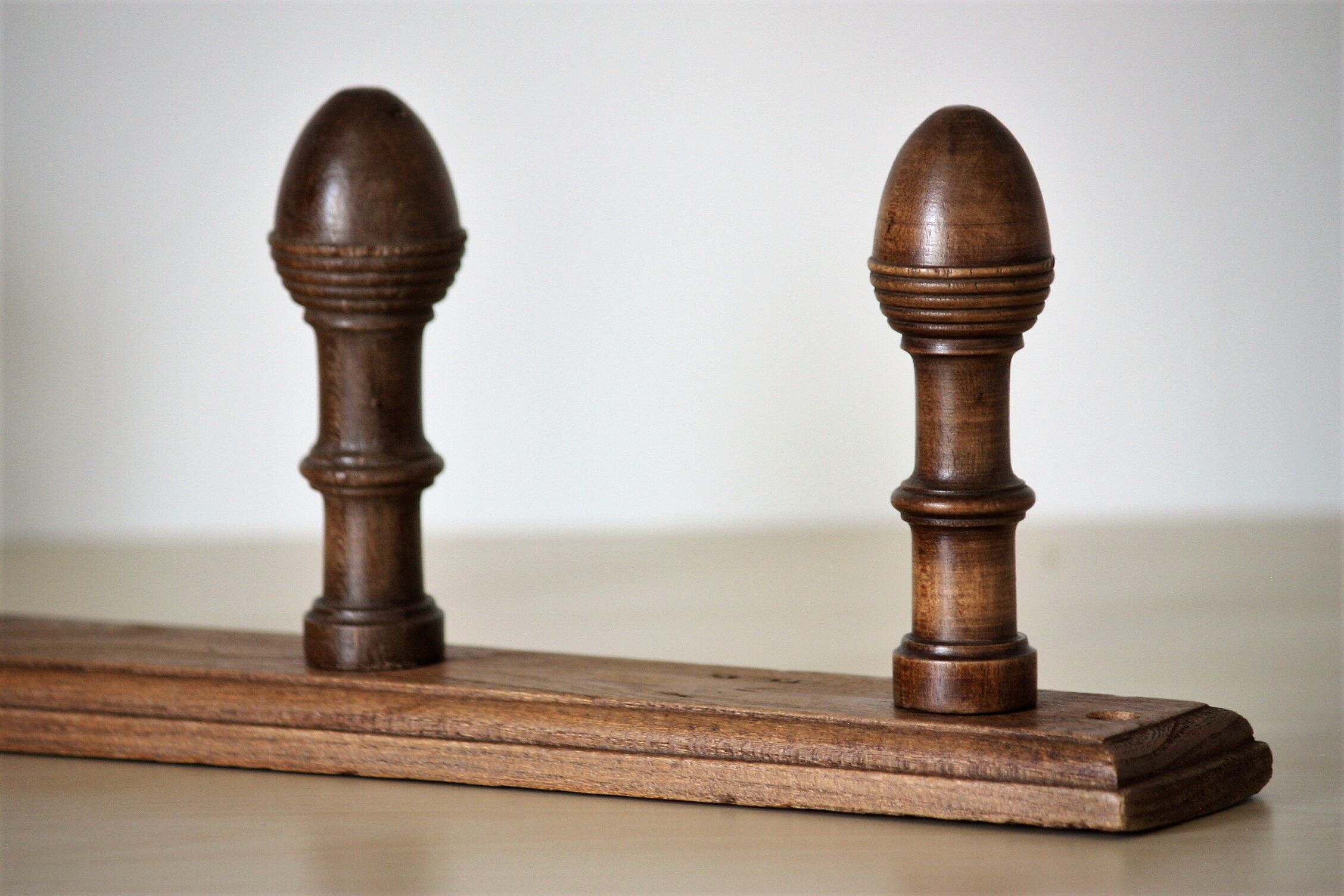 Turned wooden coat holder