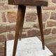 Brutalist rustic tripod farm stool made of vintage wood