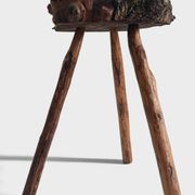 French Olive Wood Rustic / Wabi Sabi Accent Side Table / Stool, Early 20th C.
