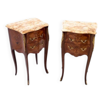 Pair of bedside tables, early 20th century, France.