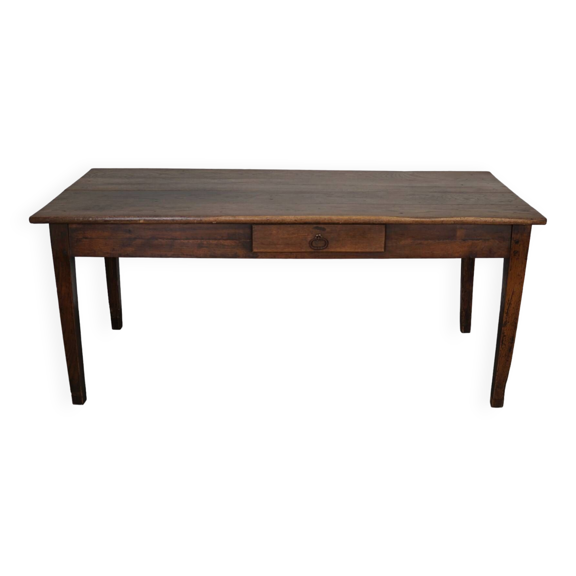 Antique Oak 19th Century French Rustic Farmhouse Dining Table