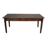 Table de salle à manger de ferme rustique française du 19ème siècle en chêne antique