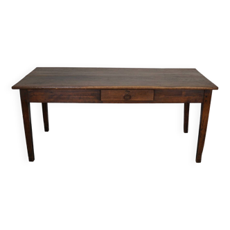 Antique Oak 19th Century French Rustic Farmhouse Dining Table